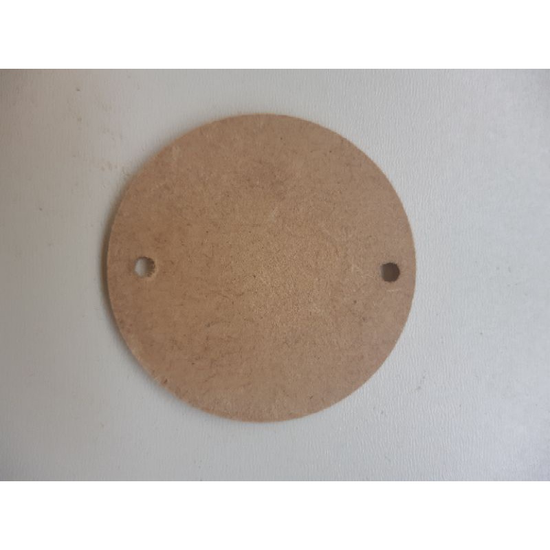 KIT 50 Mini Disco Bolacha MDF Cru 3mm 5 cm 2 Furos Chaveiro