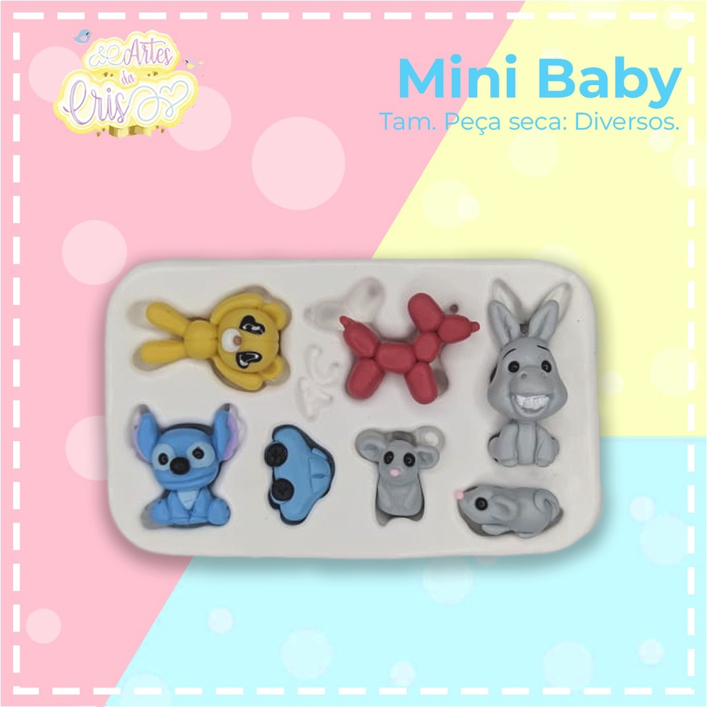 Molde De Silicone Para Biscuit Mini Baby - Artes Da Cris