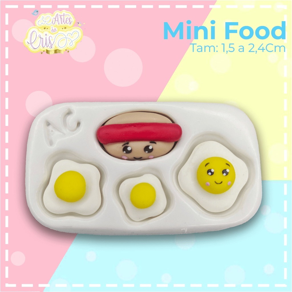 Molde De Silicone Para Biscuit Mini Food - Artes Da Cris