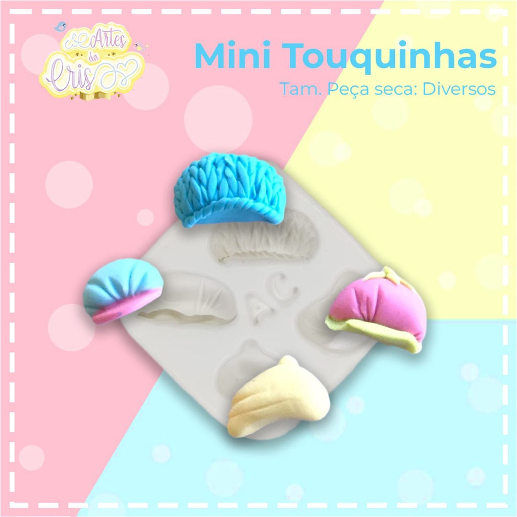 Molde De Silicone Para Biscuit Mini Touquinhas - Artes Da Cris
