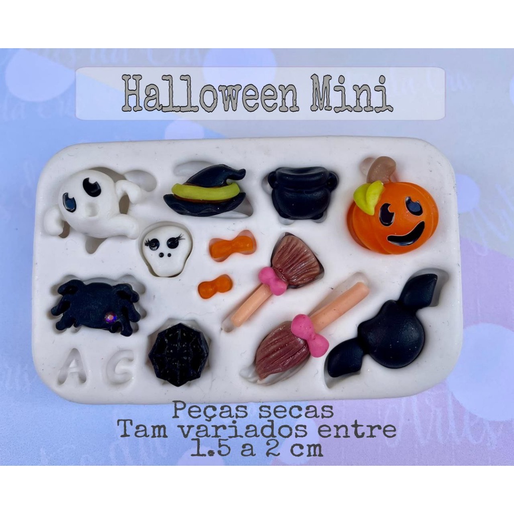 Molde De Silicone Para Biscuit Halloween Mini - Artes Da Cris