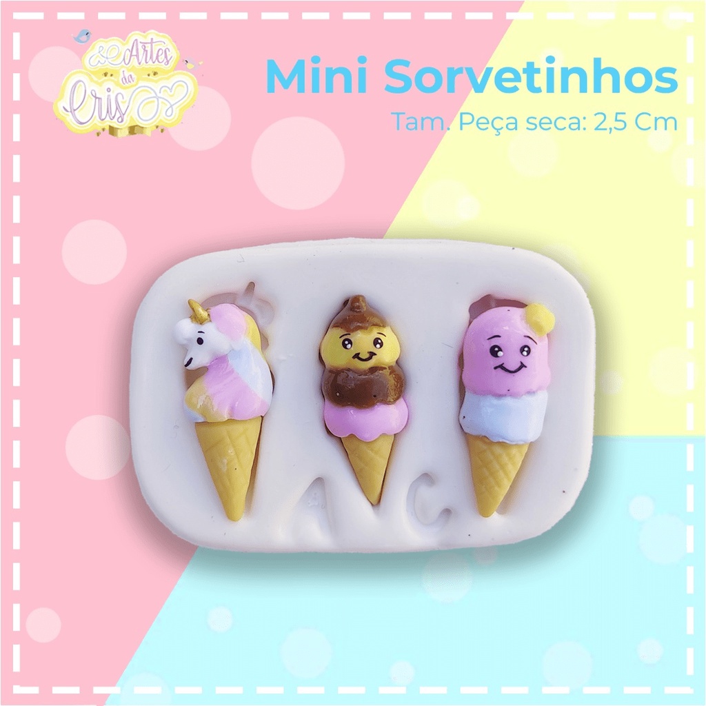 Molde De Silicone Para Biscuit Mini Sorvetinhos - Artes Da Cris