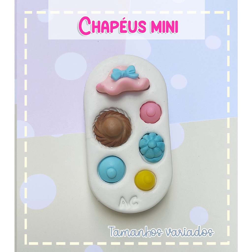 Molde De Silicone Para Biscuit Chapéus Mini - Artes Da Cris