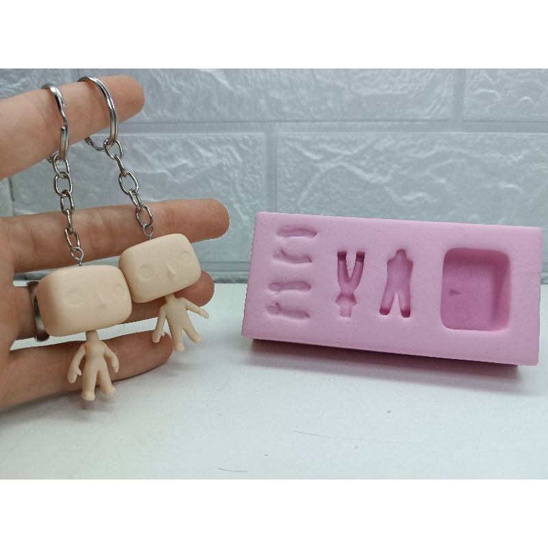 Molde de Silicone Para Biscuit funko mini para chaveiros