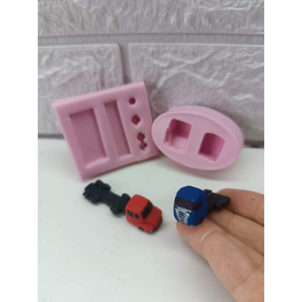 Molde de Silicone Para Biscuit mini caminhões