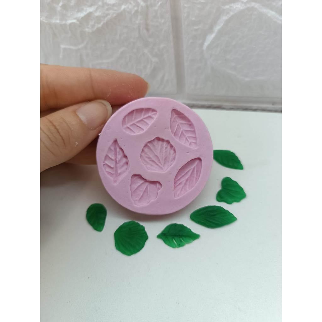Molde de Silicone Para Biscuit mini folhas rasas