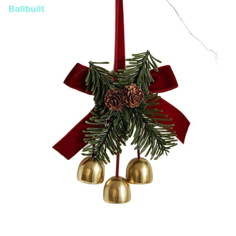 [BLU] Natal Jingle Bells Pendurado Ornamento 1/2 Pcs Arco De Veludo Pinha Para Porta Da Frente Árvore De Férias Em Casa
