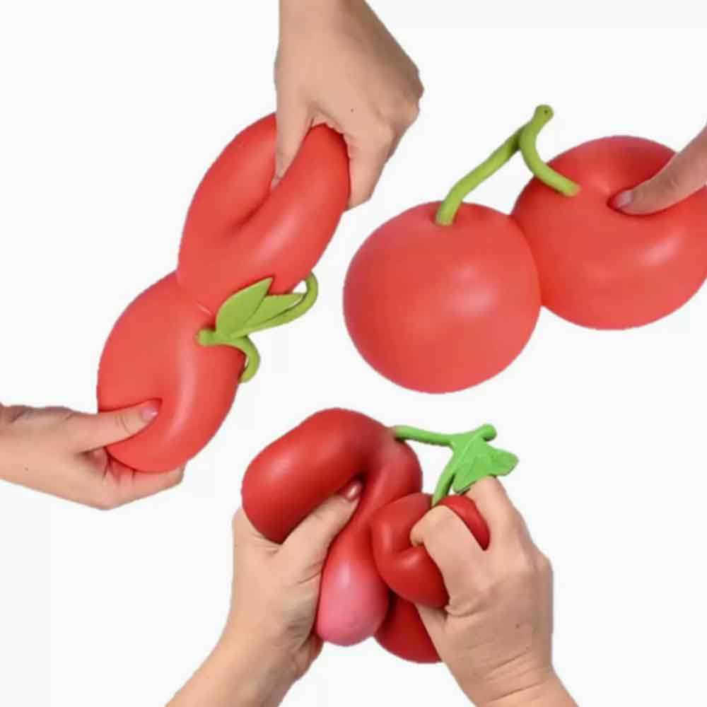 Giant Cherry Squeeze Toy Anxiety Relief Sensory Toy for Party Favors, Birthday Gifts