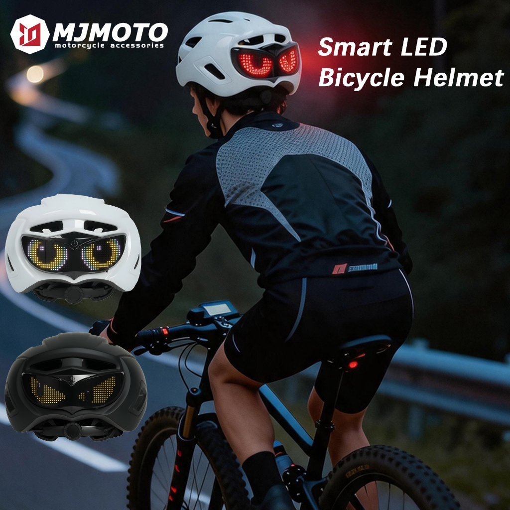 Capacete Patinete Elétrico Bike Skate Painel LED Inteligente App Bluetooth Ultraleve MJMOTO