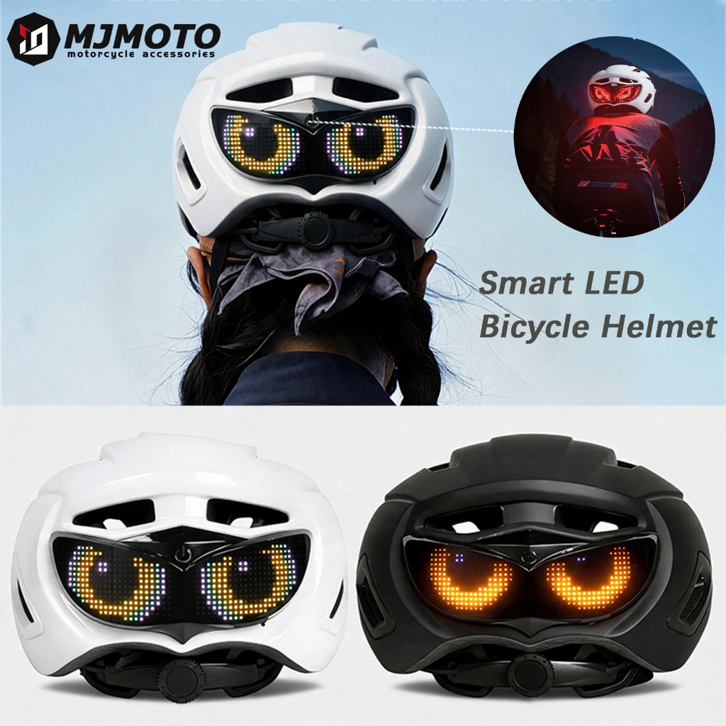 Capacete Inteligente Bike Patinete Ciclismo Painel LED Programável App Bluetooth Original MJMOTO