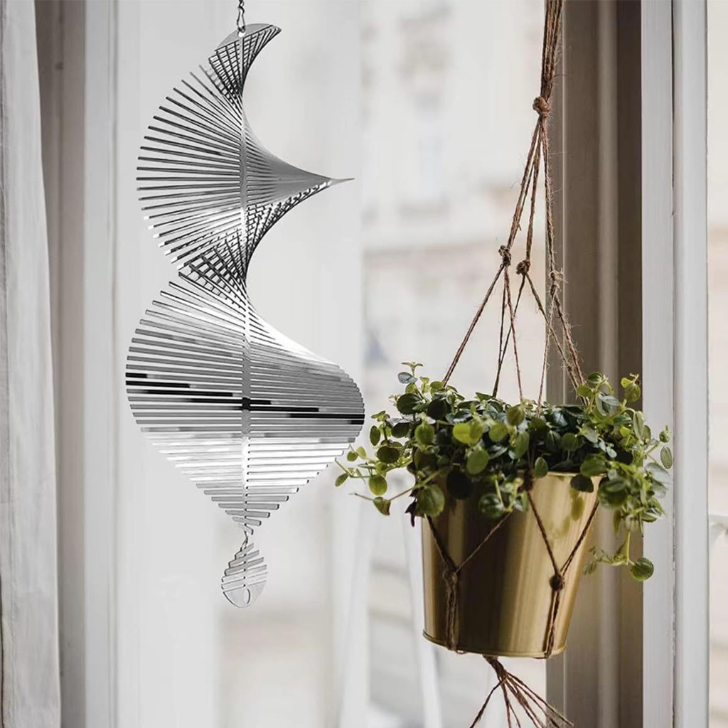 [unilayan] Sinos De Vento Giratórios 3D De 30 Cm Flip Spiral Pingente Pátio Metal Wind Spinner Bell Para Decoração De Ca