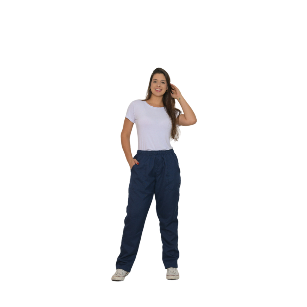 Calça Oxford Unissex Trabalho Cozinha Padeiro Açougue com Bolsos 51