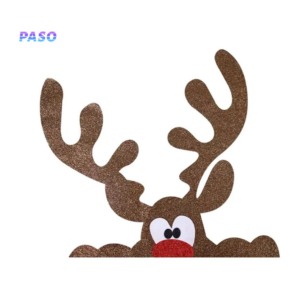 Diy Christmas Party Decorations Felt Wall Decals Snowman Elk Window Clings Removable Non-woven for Doors Windows Festive