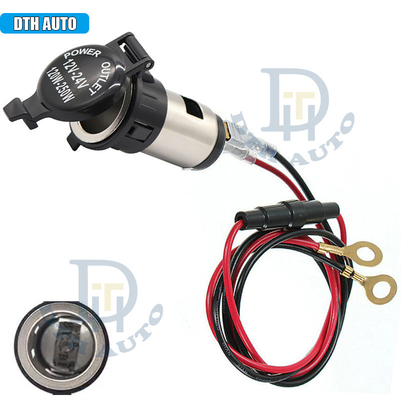 Carregador de Carro à Prova d'Água DTH para Motocicleta 12-24V/120-250W, Tomada de Energia para Carro