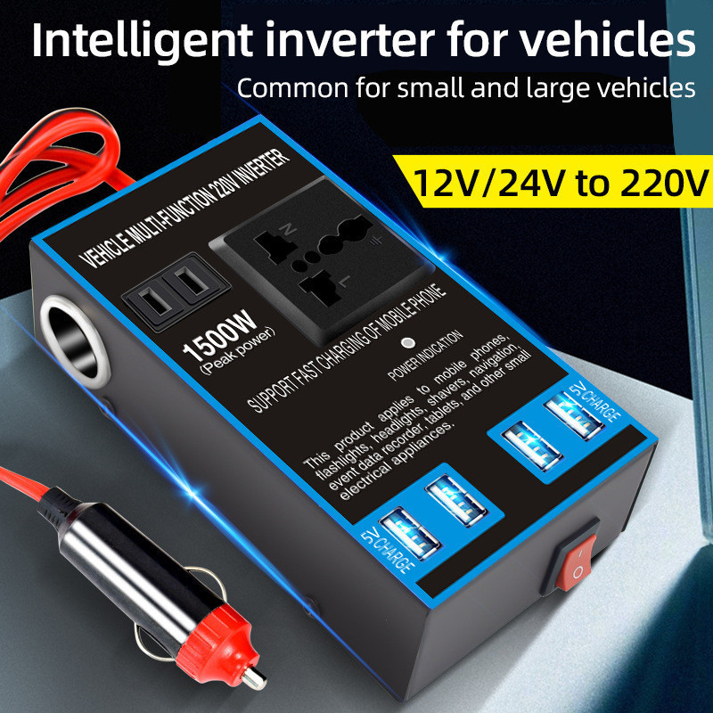 Inversor De Energia Para Carro 12v/24v A 220v 1500w