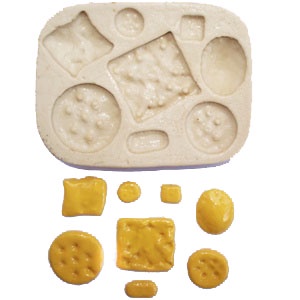 Molde de silicone Mini Bolachas Biscoitos - Biscuit, Resina, Pastas e etc. (S 40)