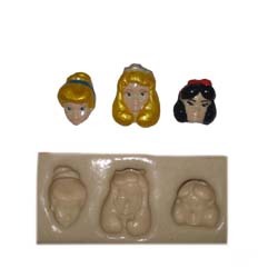 Molde de silicone Rosto Princesas - Biscuit, Resina, pastas e etc. (U 22)