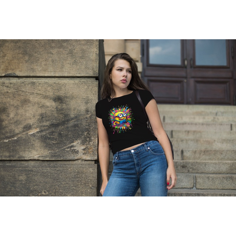 T-shirts Feminina Baby Look Minion