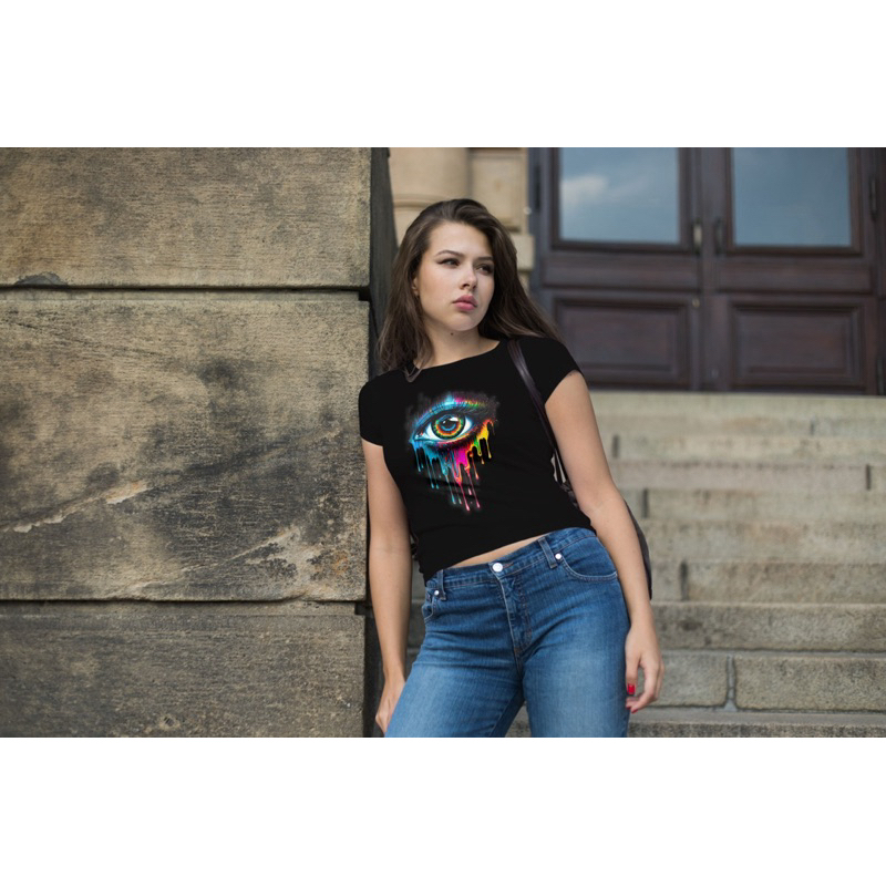 T-shirts Feminina Baby Look Olho