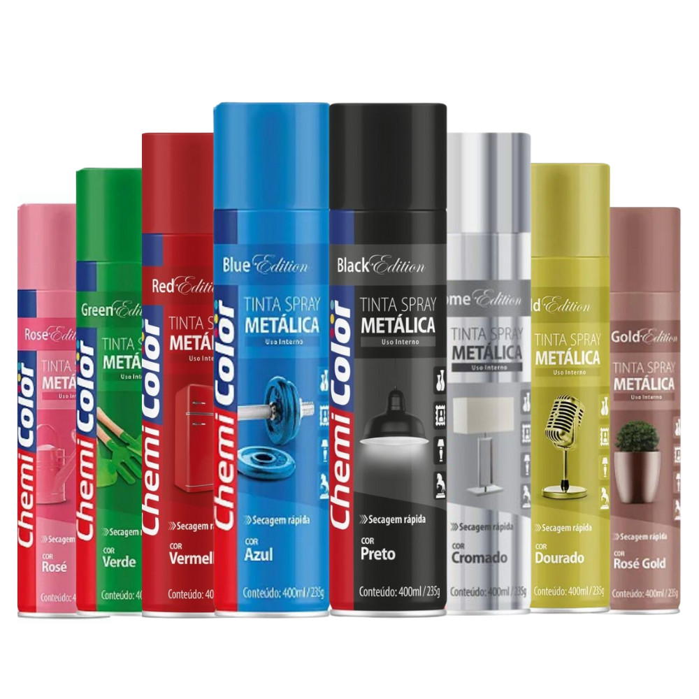 Premium Spray Efeito Metálico - Escolha a Cor e Tamanho