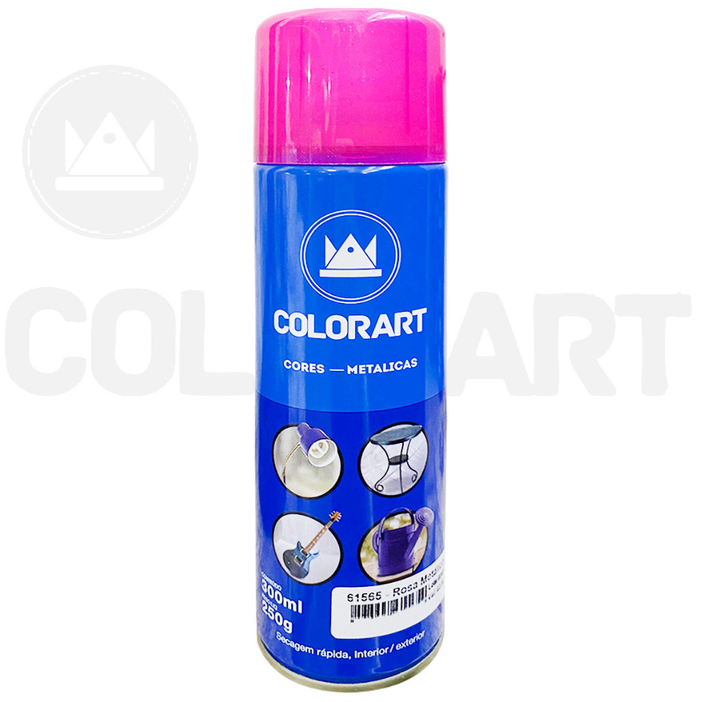 Tinta Spray Efeito Metalico Rosa Colorart 300ml