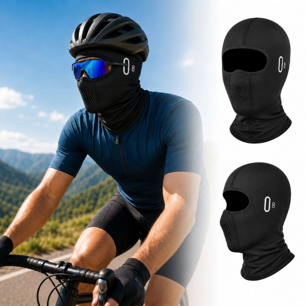 Balaclava Touca Ninja Gola Longa UPF50+ Com Furo Para Óculos Seda Gelada Motoqueiro Motoboy Ciclismo Bike Proteção Frio
