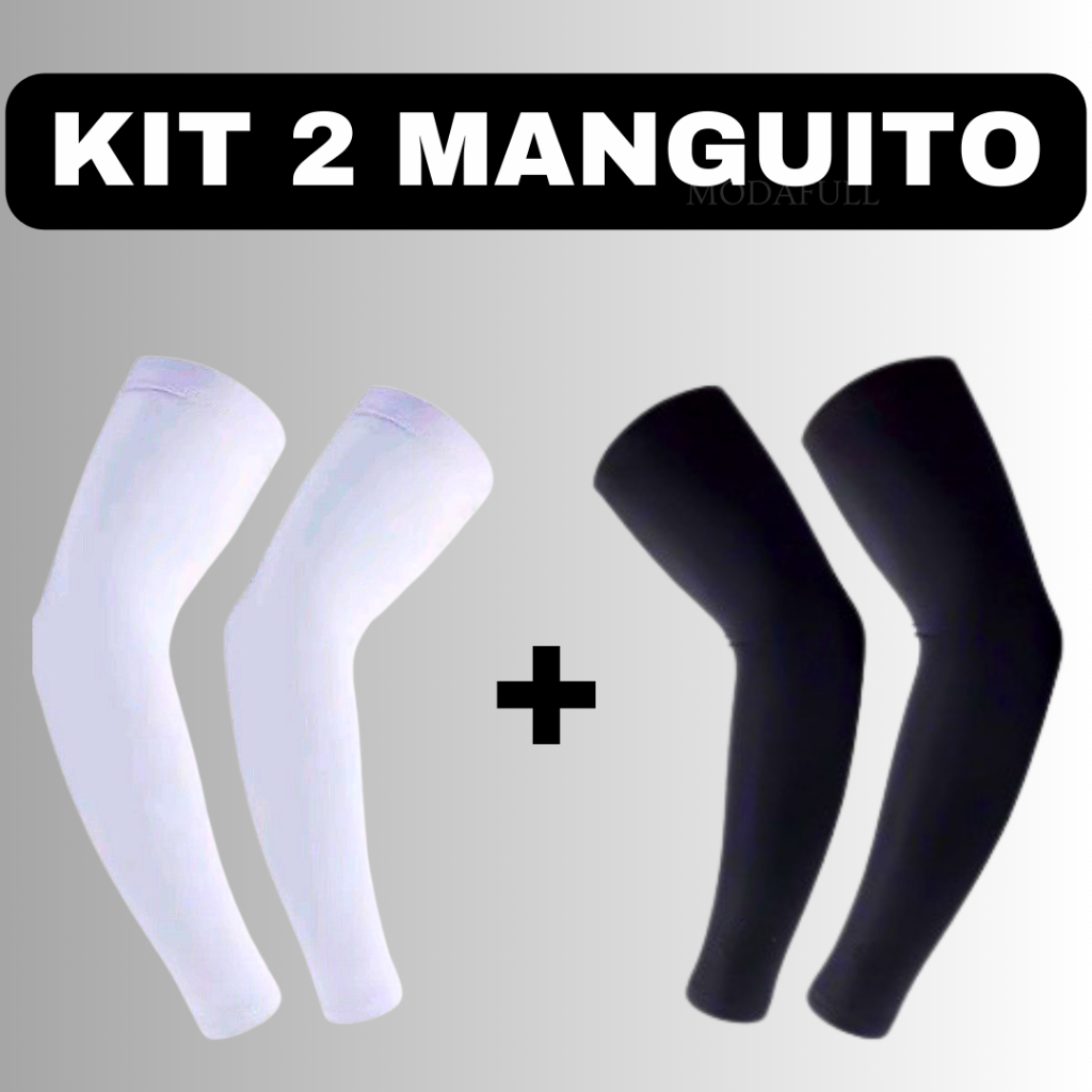 Kit 2 Manguito Mangote Térmico Proteção Solar UV50+ Braço Motoqueiro Motoboy Ciclismo Vôlei Esporte Unissex Frio Ou Sol
