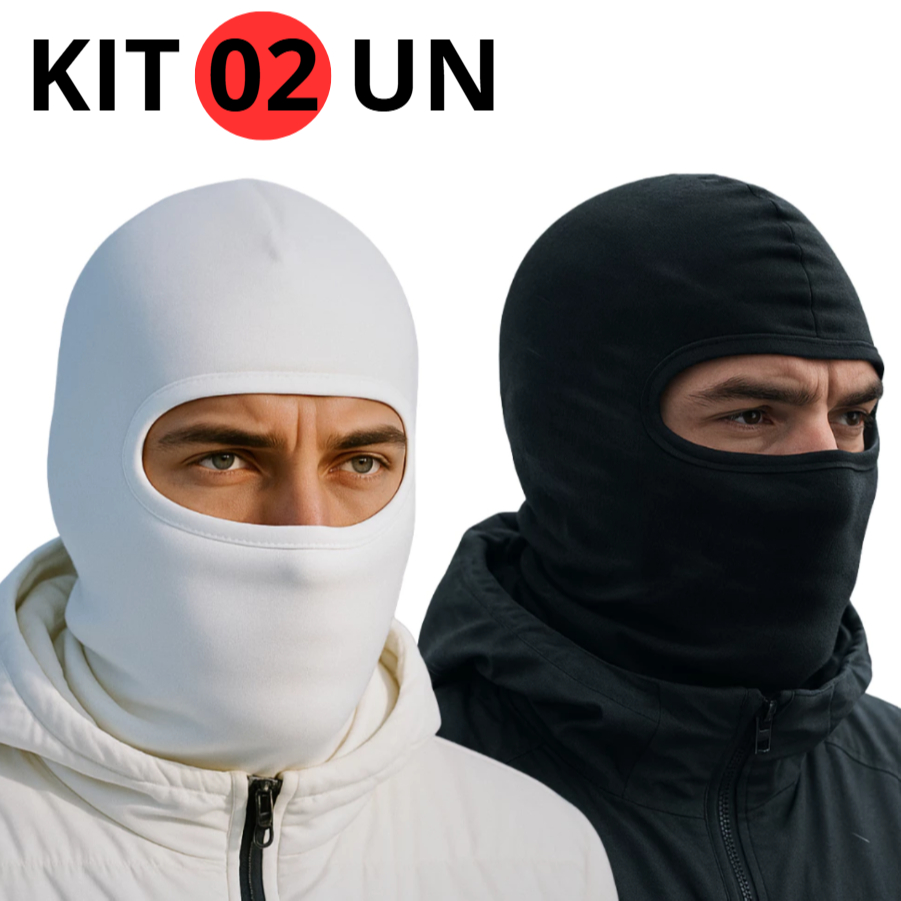 KIT 02 Touca Balaclava Ninja ideal para Inverno Frio Respiravel Bike Ciclismo Motoboy Motoqueiro com Proteção uv