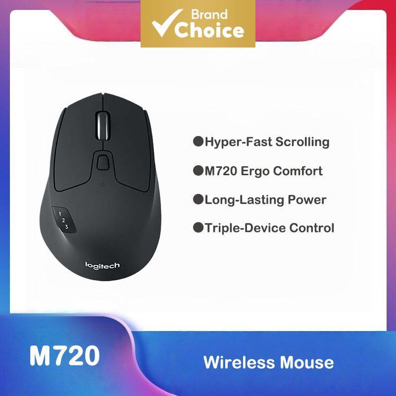 Logitech M720 Triathlon Mouse Sem Fio – Controle Multi-Dispositivos Bluetooth/Receptor Unifying Design Ergonômico