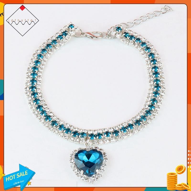 [Promover J] Coleira De Strass Brilhante Para Cachorro , Colar De Joias Com Coração De Gato , Princesa Animais De Estima