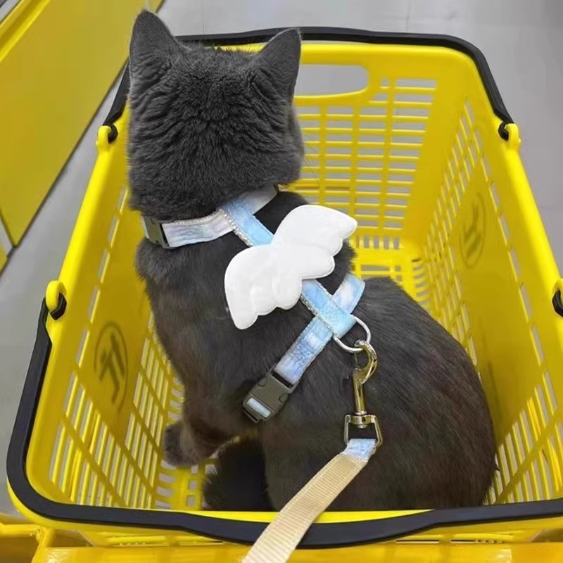 Coleira para gatos, corda para caminhada em forma de I, corda Anti-quebra, influenciador dedicado para animais de estima