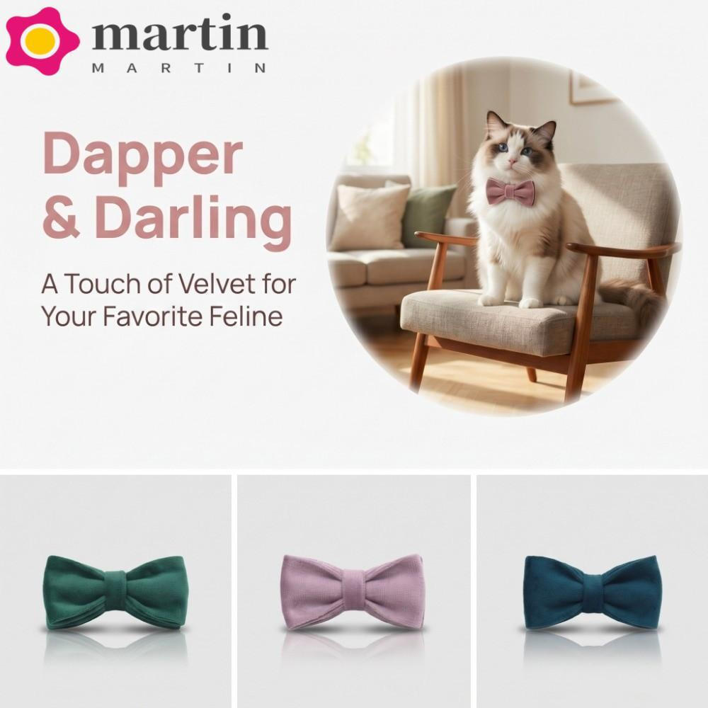 Gravata Borboleta Para Gato MARTIN , Acessório Elegante Coleira De Em Várias Cores Sólidas , Removível Animais De Estima