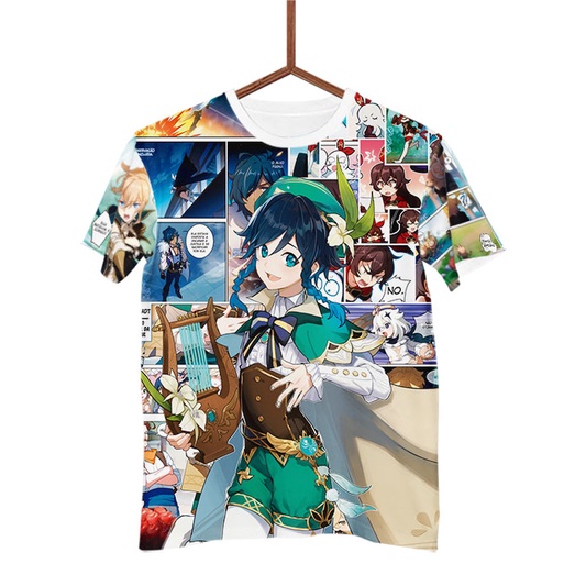 Blusa Camisa Camiseta Mangá Genshin Impact Venti Barbatos G2460