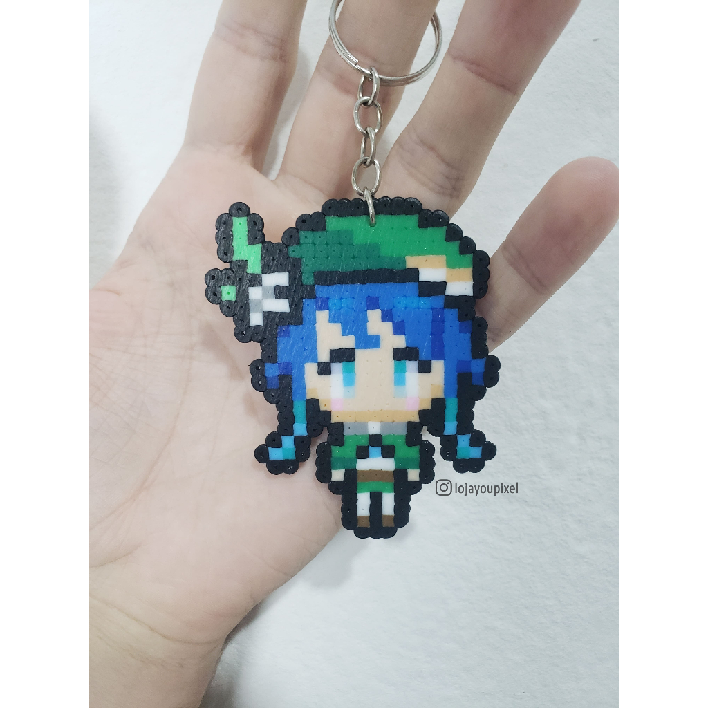 Chaveiro Venti Genshin Impact Hama Perler Beads