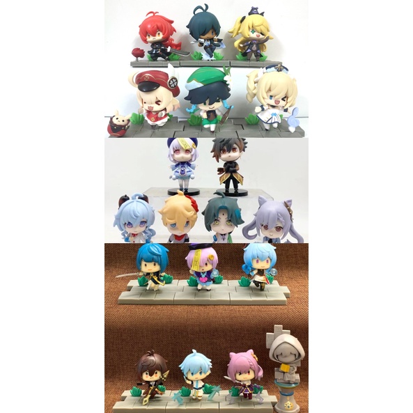 Bonecos Figuras Figure Colecionáveis Genshin Impact Diluc Venti Klee Barbara Xiao Zhongli Ganyu