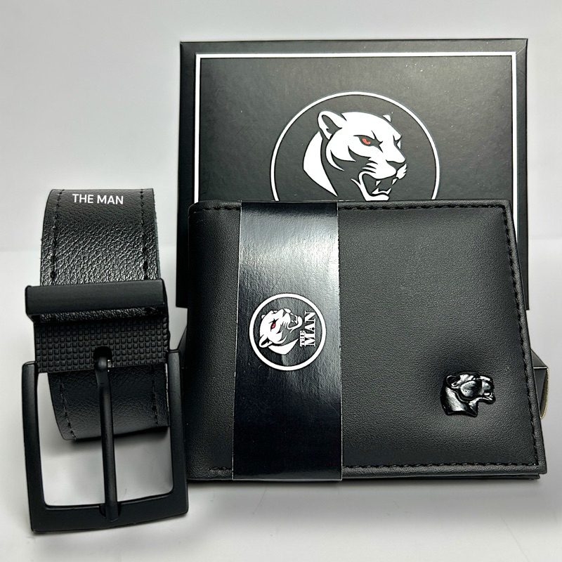 Kit Cinto Masculino + Carteira Masculina THE MAN.