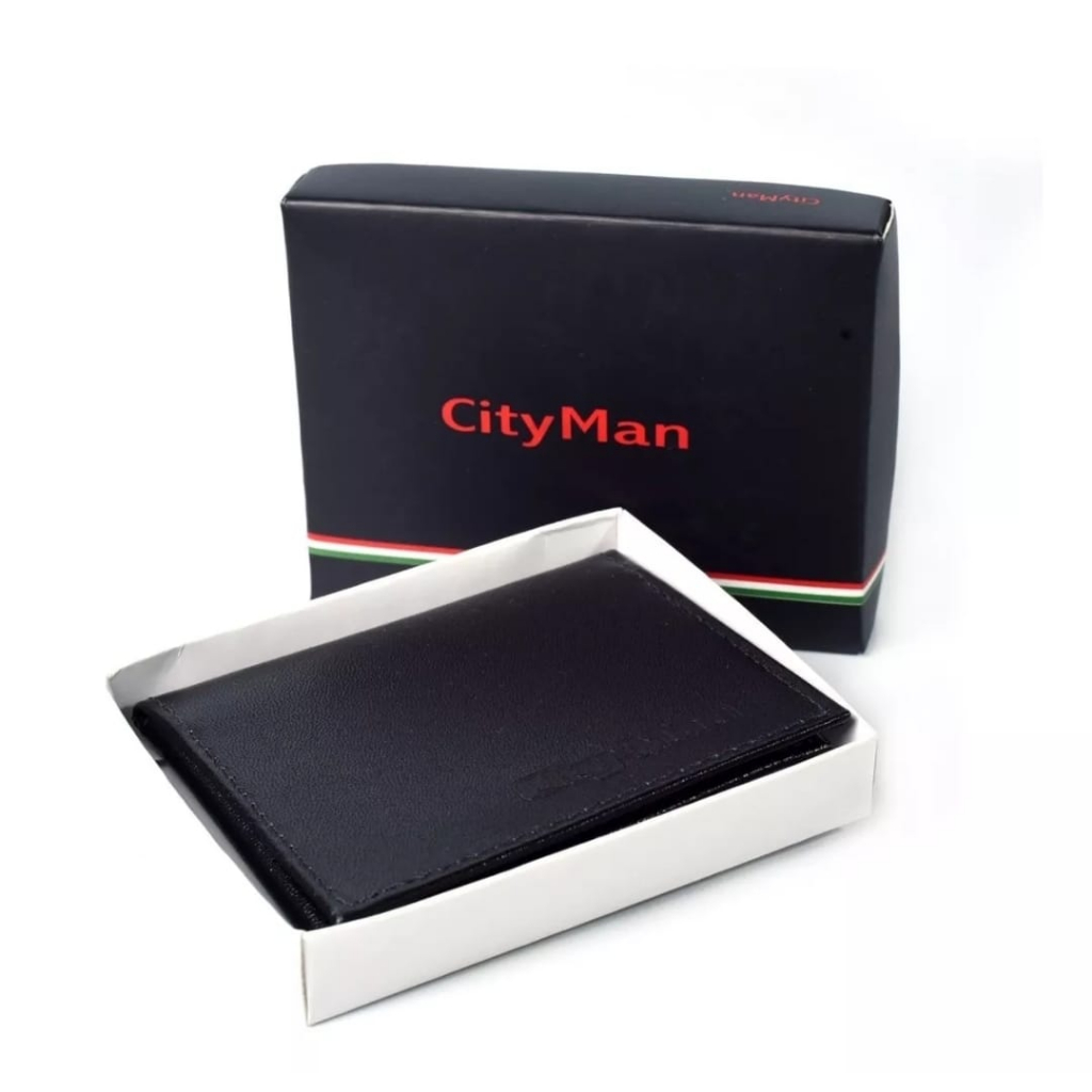 Carteira Porta Cartão Slim Modelo L Couro City Man