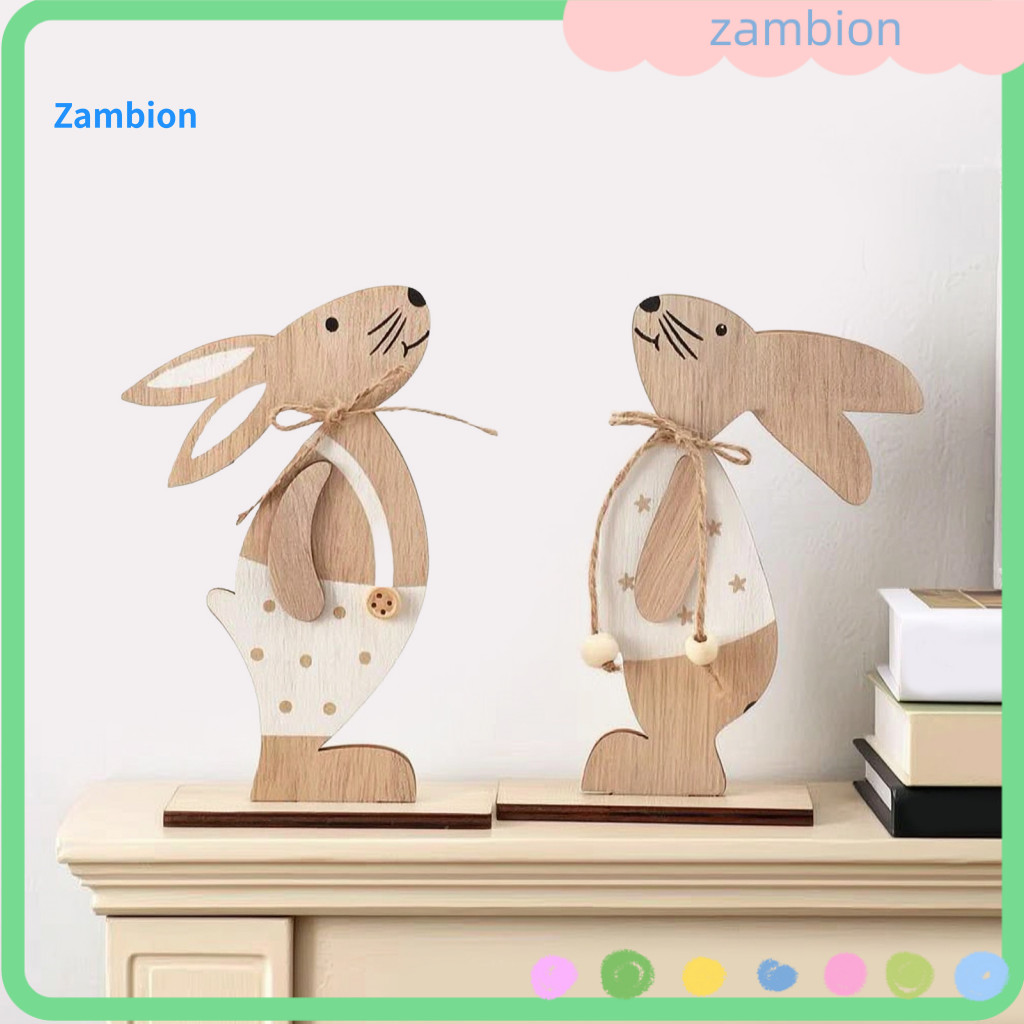 Easter Wooden Bunny Decorations Spring Tiered Tray Decor Rustic Table Sign Farmhouse Vintage Rabbit with Jute Bow for Sh