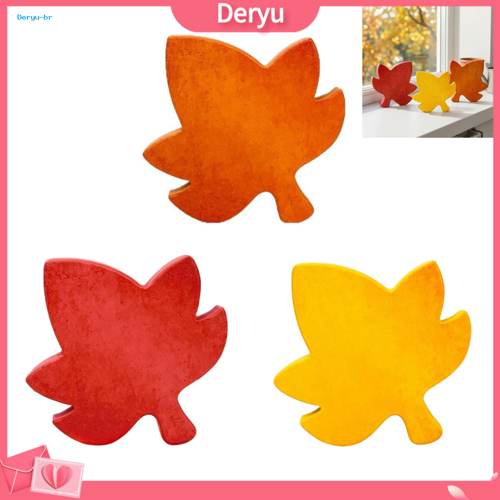 Autumn Farmhouse Tiered Tray Decor Table Decorations 3pcs Maple Leaf Wooden Fall Harvest Ornaments for Dining Shelf Tray