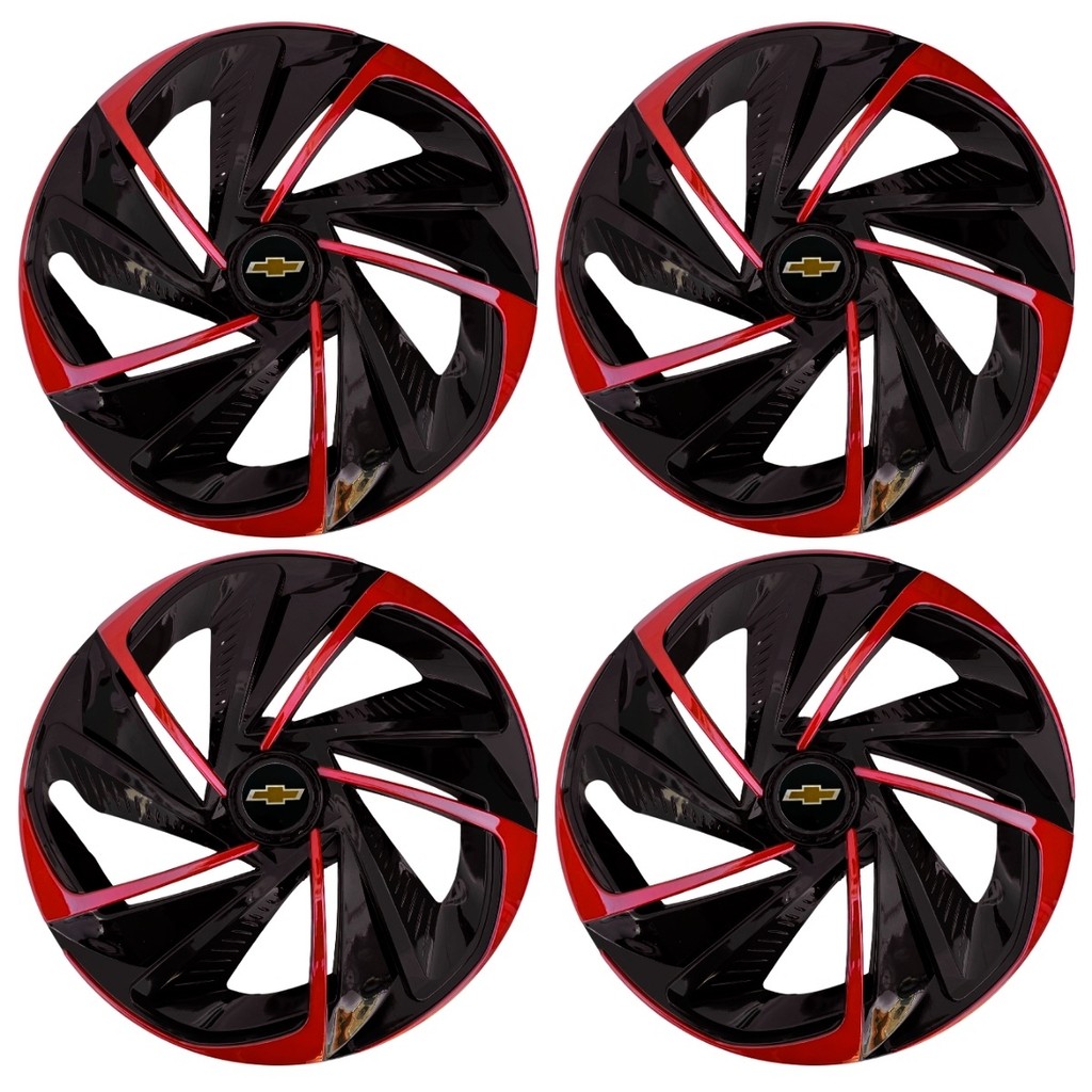Jogo Calota Nitro 14 Preto Vermelho Onix 2014 2015 2019