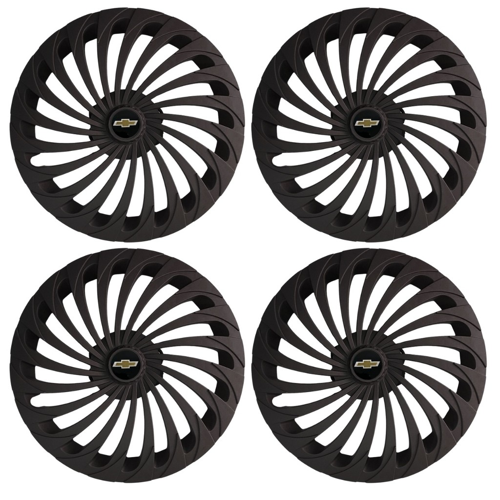Jogo Calota Twister 14 Preto Fosco Onix 2014 2015 2019