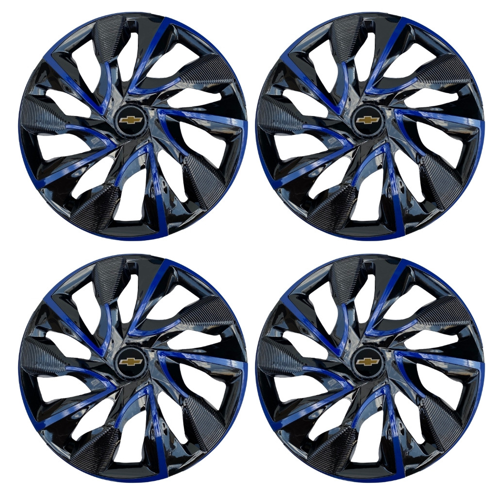 Jogo Calota Esportiva Ds4 14 Preto Azul Onix 2014 2015 2019
