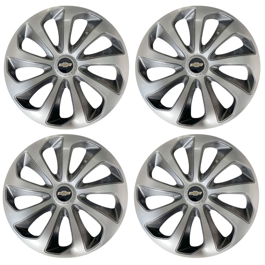 Jogo Calota Velox 14 Prata Grafite Onix 2014 2015 2019