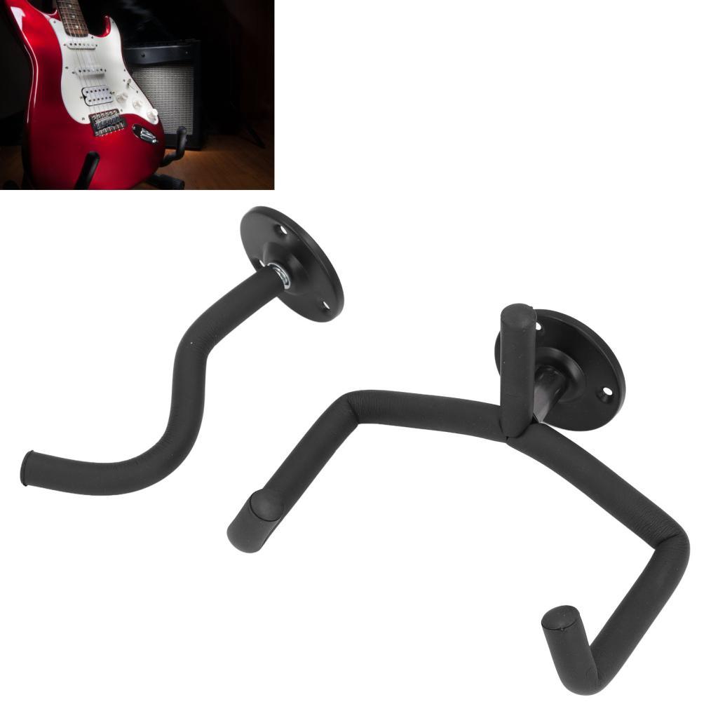 Domary Guitar Wall Mount Hanger Neck Gancho 2 Pack Instrumento Metal Foam Envolto Economia de Espaço com Parafusos e