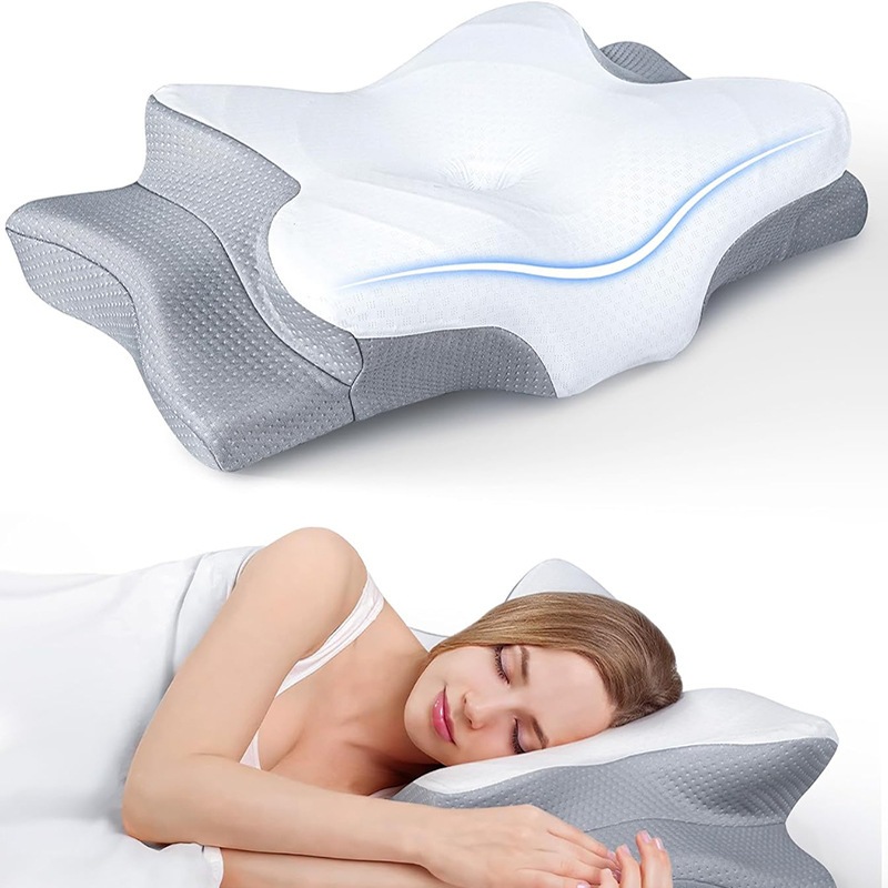Butterfly Memory Foam Neck Pillow, Slow Rebound for Side Sleep, Pressure Relief