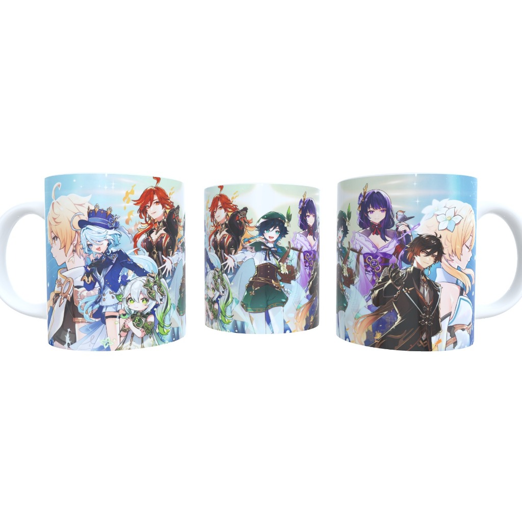Caneca Arcontes Genshin Impact Maviuka Zhongli Furina Nahida Raiden Shogun Venti
