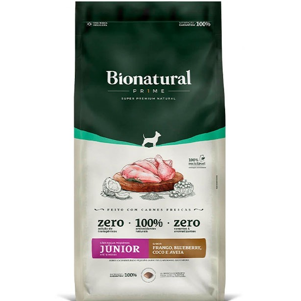 RAÇÃO BIONATURAL PRIME CÃES FILHOTES PORTE PEQUENO FRANGO 15KG