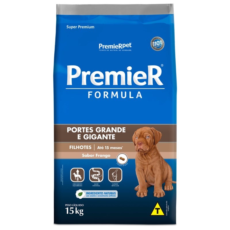RAÇÃO PREMIER FORMULA CÃES FILHOTES PORTE GRANDE FRANGO 15KG