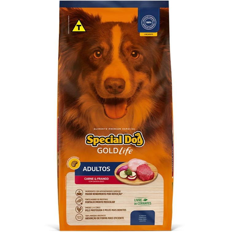 RAÇÃO SPECIAL DOG GOLD LIFE CÃES CARNE E FRANGO 15KG