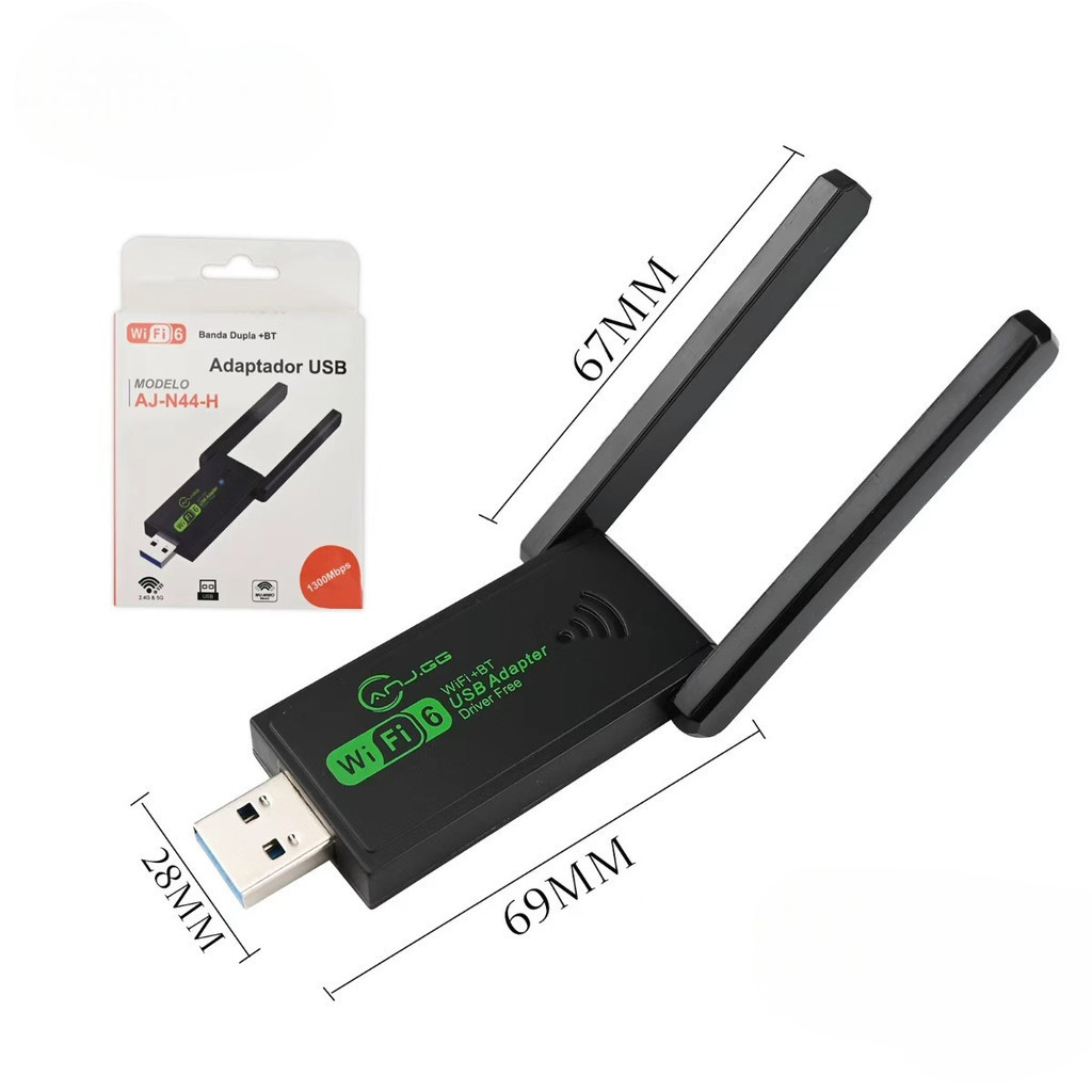 Adaptador Wireless WiFi USB 300Mbps Com 2 Antenas Externas USB 3.0 Para PC Desktop Notebook